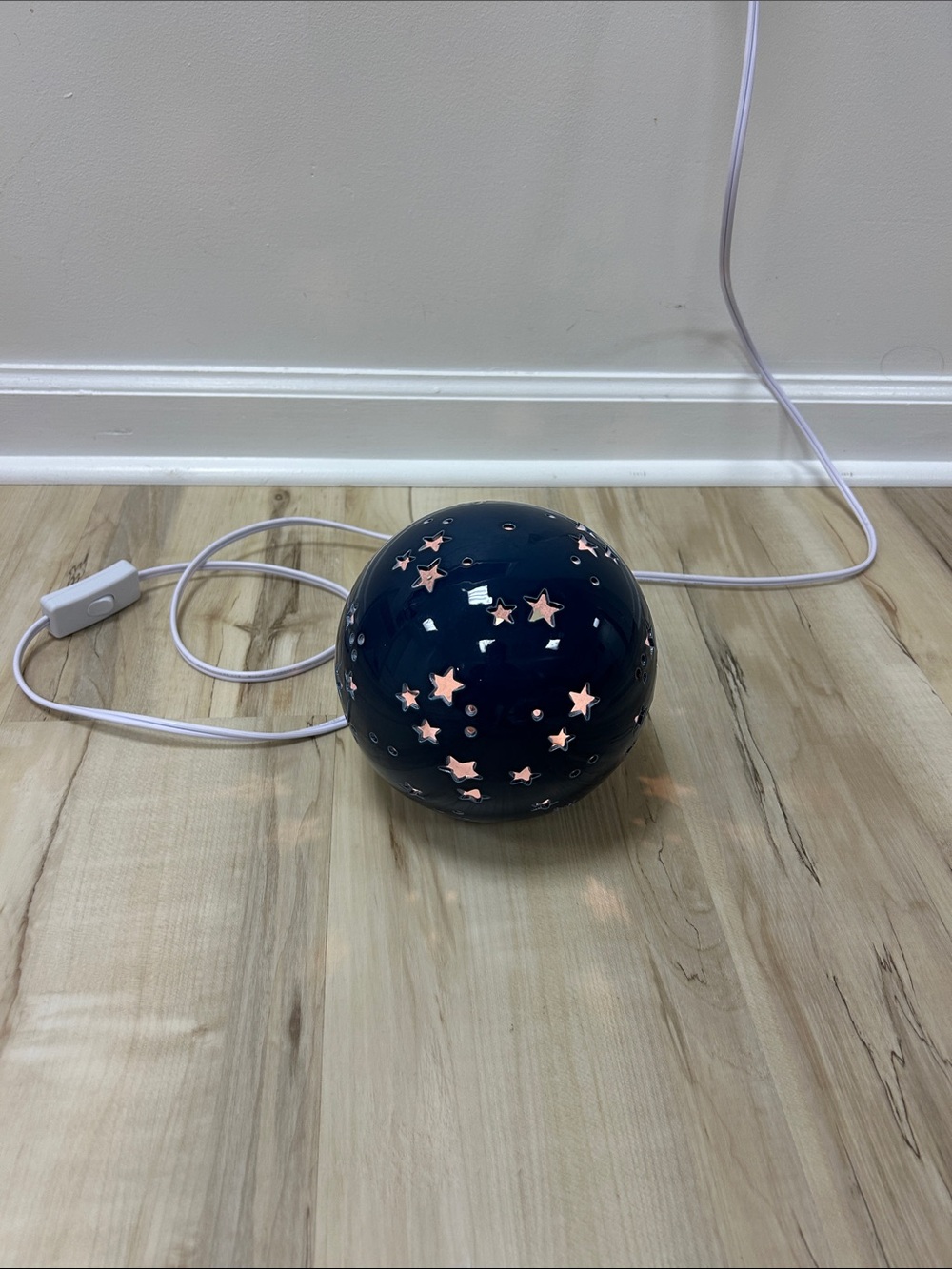 Ceramic Star Projector Lamp in Navy Blue